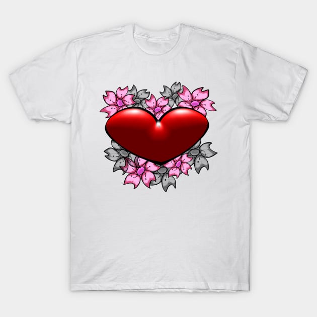 Sakura Heart T-Shirt by HCreatives